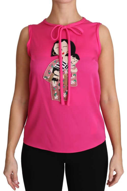 Dolce & Gabbana Elegant Pink Silk Family Tank Top Shirt