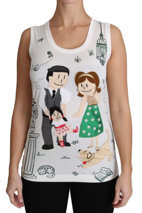 Dolce & Gabbana Elegant White Sleeveless Cotton Silk Shirt