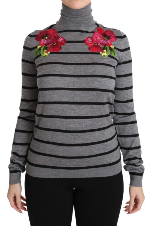 Dolce & Gabbana Elegant Embroidered Cashmere-Silk Sweater