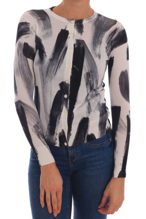 Dolce & Gabbana Elegant Silk Stroke-Pattern Sweater