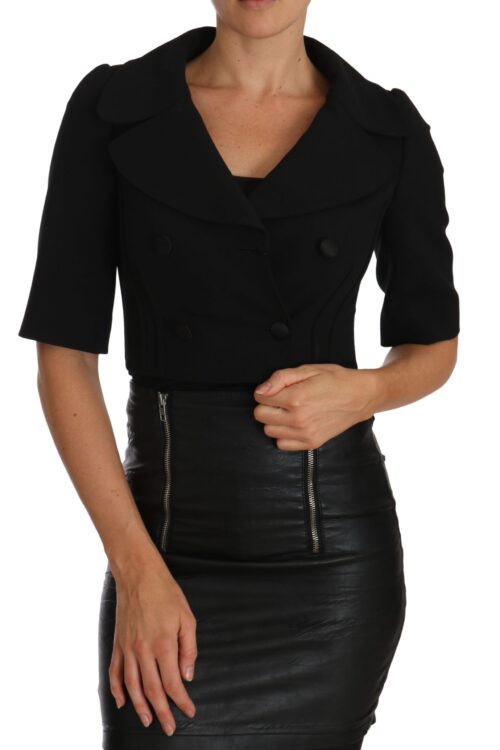 Dolce & Gabbana Elegant Black Cropped Wool Blazer