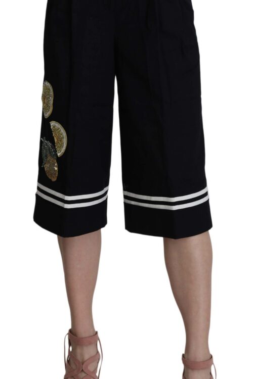 Dolce & Gabbana Elegant High Waist Black Cotton Pants