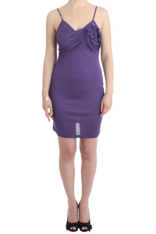 John Galliano Elegant Purple Jersey Cocktail Dress