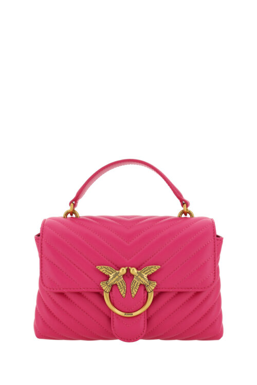 PINKO Chic Pink Quilted Leather Mini Handbag