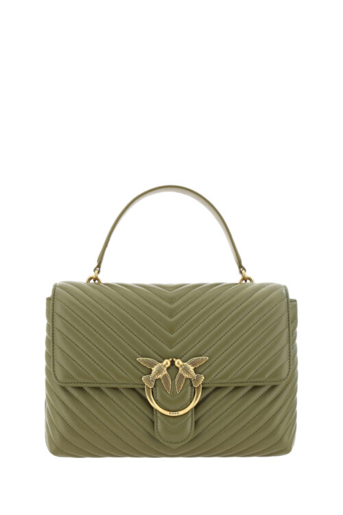 PINKO Emerald Elegance Calf Leather Handbag