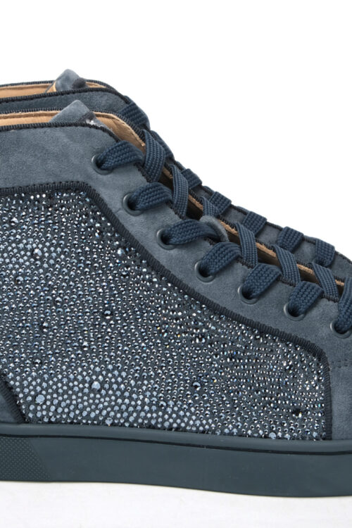 Christian Louboutin Blue Louis Junior Spikes Sneaker Shoes
