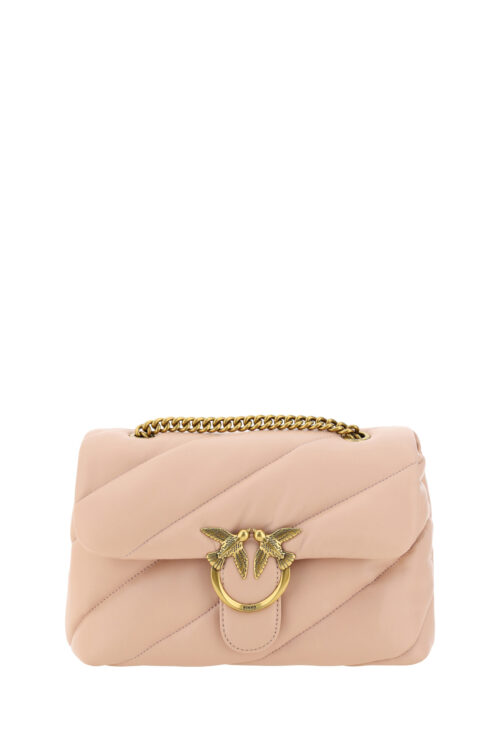 PINKO Elegant Light Pink Quilted Shoulder Bag