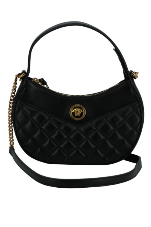 Versace Elegant Half Moon Leather Shoulder Bag