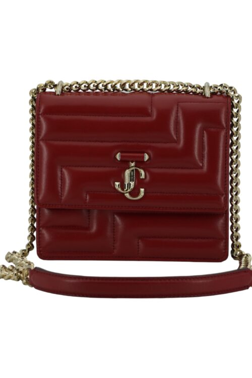 Jimmy Choo Dark Red Leather Shoulder Bag