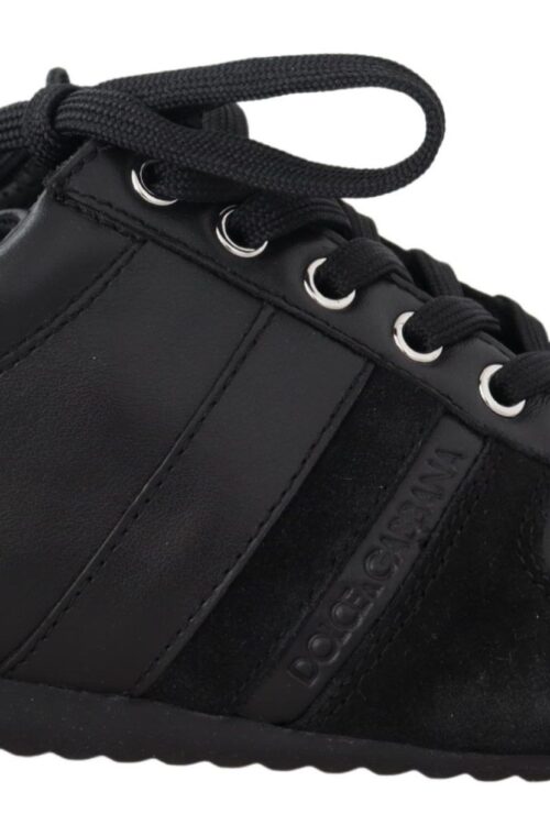 Dolce & Gabbana Elegant Black Leather Sport Sneakers