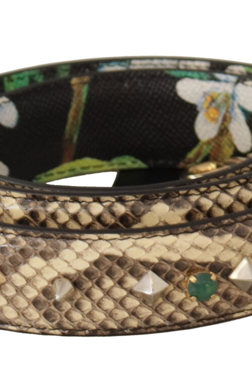 Dolce & Gabbana Elegant Beige Python Leather Shoulder Strap