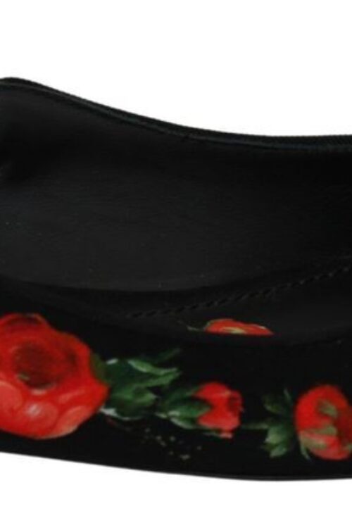 Dolce & Gabbana Elegant Crystal-Embellished Floral Flats