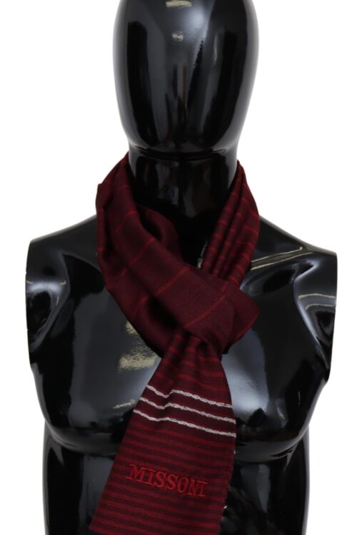 Missoni Elegant Wool Silk Blend Striped Scarf