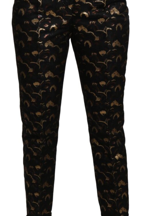 Dolce & Gabbana Elegant High Waist Tapered Brocade Pants
