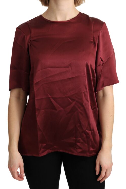 Dolce & Gabbana Elegant Silk Bordeaux Blouse