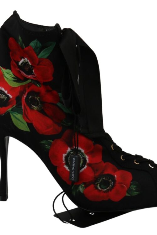 Dolce & Gabbana Elegant Floral Heel Booties
