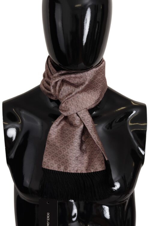 Dolce & Gabbana Elegant Silk Fringed Men’s Scarf in Pink
