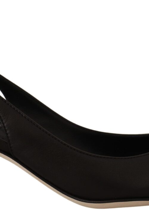 Dolce & Gabbana Elegant Black Leather Slingbacks Heels