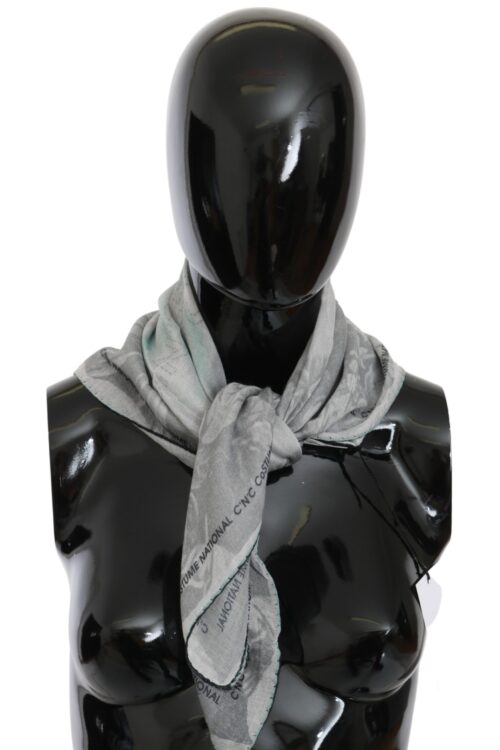 Costume National Elegant Gray Silk Scarf for Women