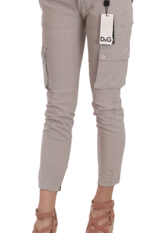 Dolce & Gabbana Chic Khaki Cotton Blend Trousers