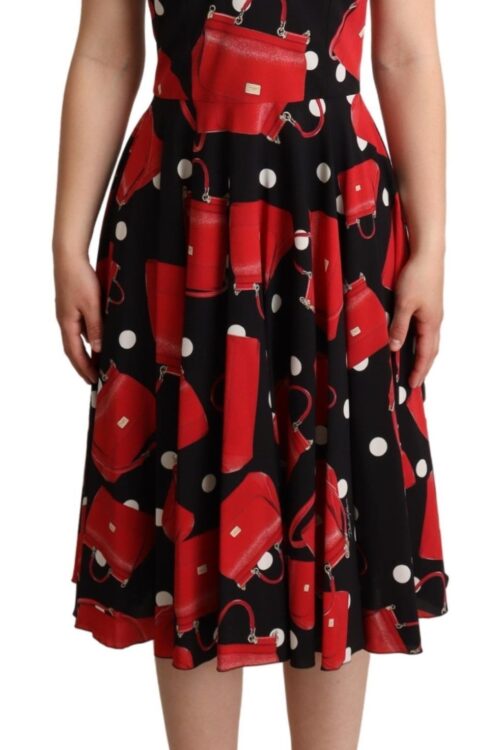 Dolce & Gabbana Sicilian Bag Print Sleeveless Midi Dress