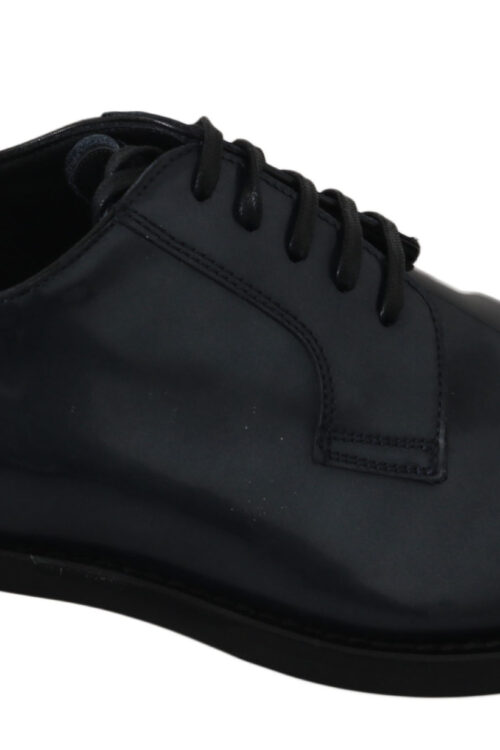 Dolce & Gabbana Elegant Blue Leather Derby Dress Shoes