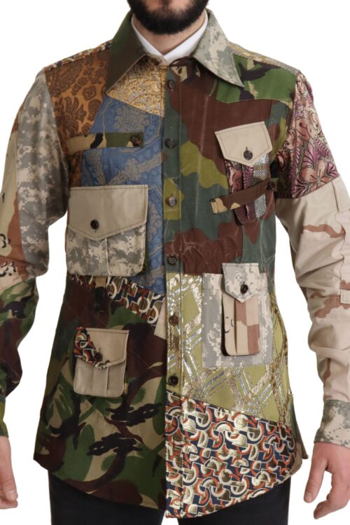 Dolce & Gabbana Patchwork Camouflage Casual Shirt