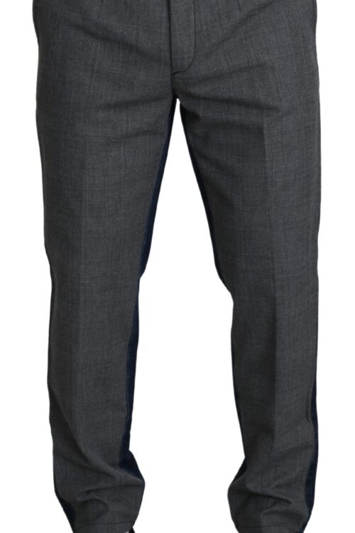 Dolce & Gabbana Sleek Two-Tone Cotton Trousers