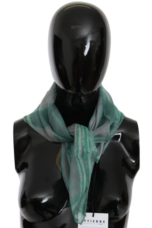 Costume National Elegant Silk Green Printed Scarf