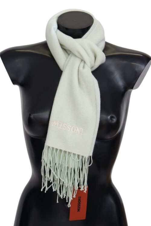 Missoni Elegant White Cashmere Scarf