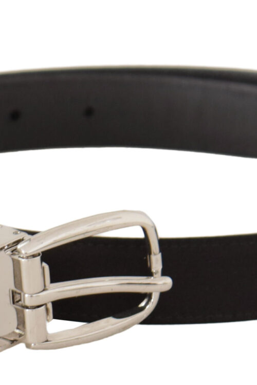 Dolce & Gabbana Elegant Black Leather-Canvas Designer Belt