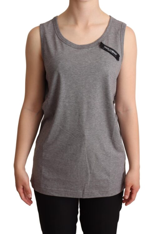 Dolce & Gabbana Elegant Gray Cotton Jersey Sleeveless Tank