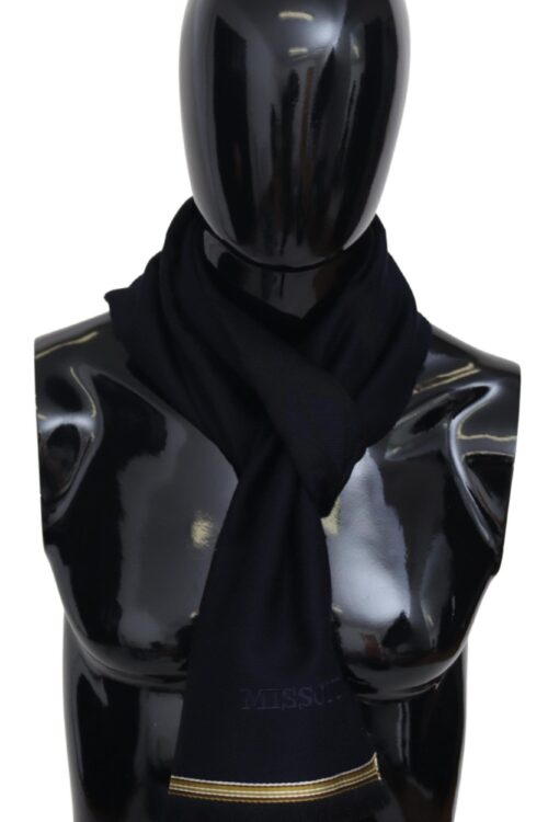 Missoni Elegant Unisex Wool Scarf with Embroidered Logo