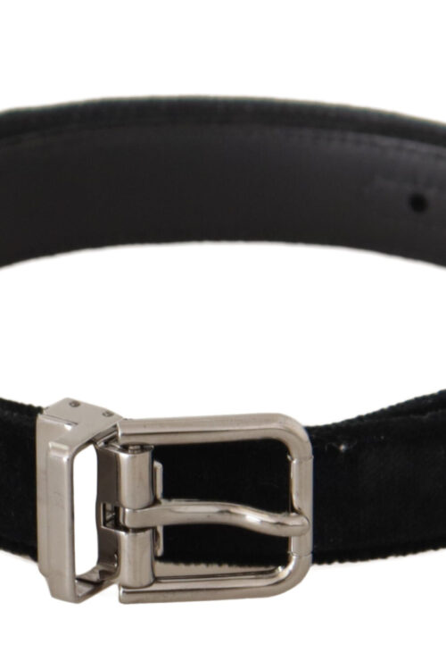 Dolce & Gabbana Elegant Black Velvet Designer Belt