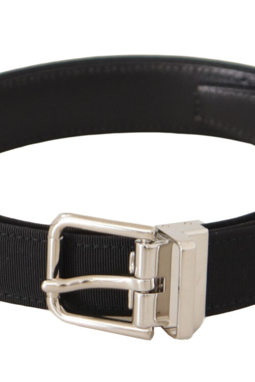 Dolce & Gabbana Elegant Black Canvas and Leather Belt