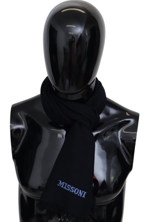 Missoni Elegant Black Wool Unisex Scarf