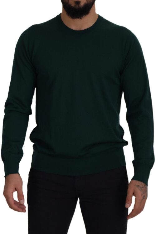Dolce & Gabbana Elegant Green Crewneck Cashmere Sweater