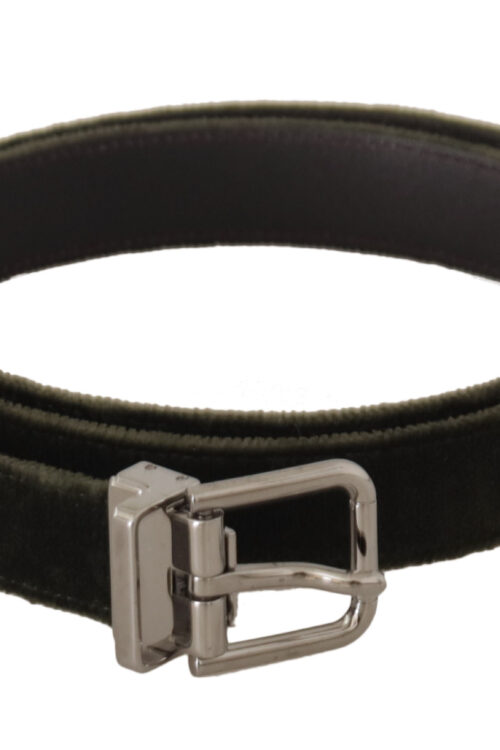 Dolce & Gabbana Elegant Velvet Leather Green Belt