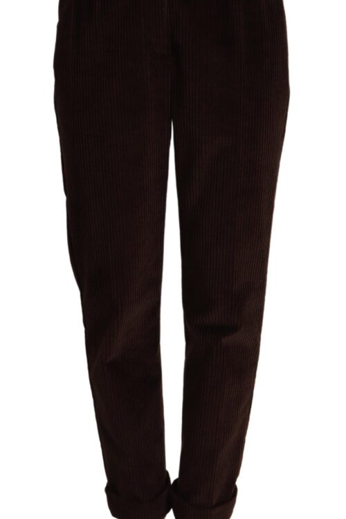 Dolce & Gabbana Elegant Bordeaux High-Waisted Corduroy Pants