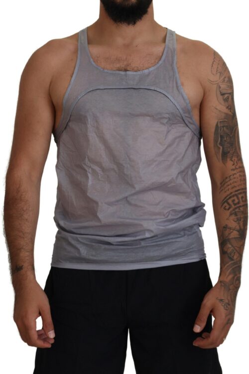 Dsquared² Light Gray Cotton Sleeveless Tank Men Top T-shirt