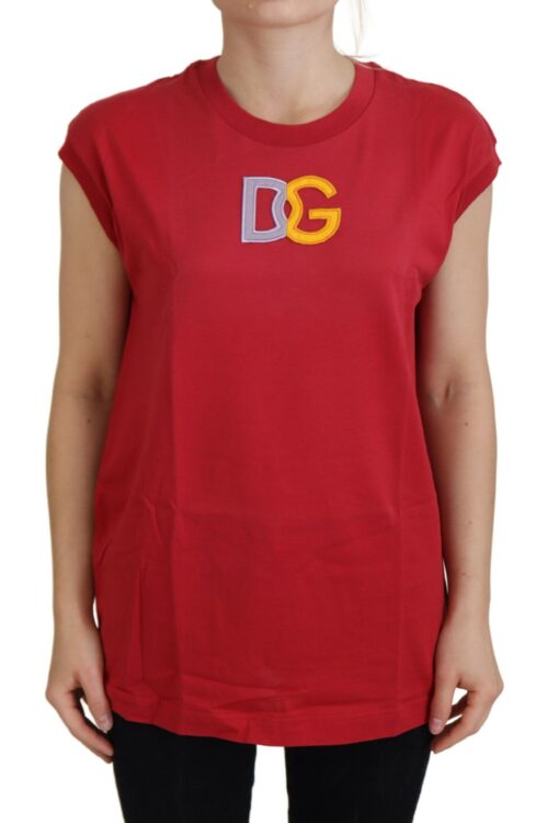 Dolce & Gabbana Elegant Red Sleeveless Cotton Tank Top