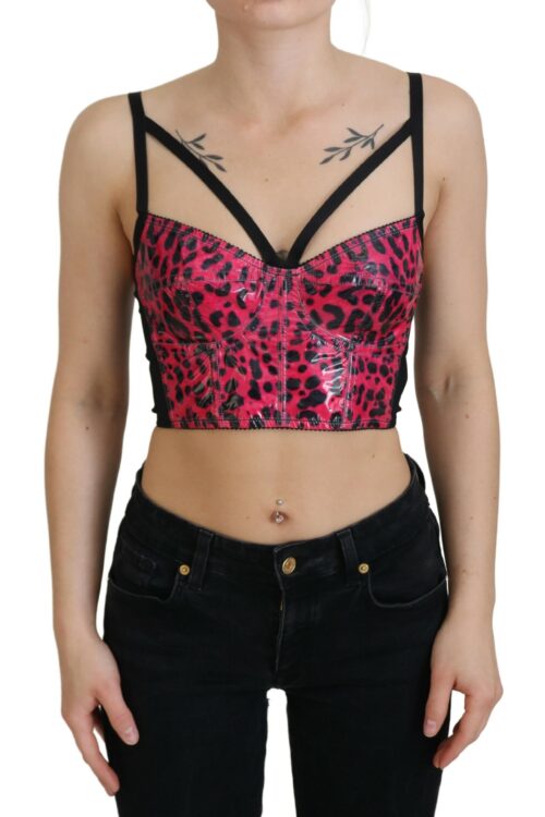 Dolce & Gabbana Leopard Print Bustier Corset Top