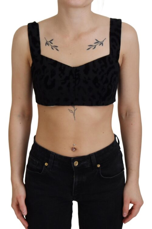 Dolce & Gabbana Elegant Black Cotton Blend Bustier Corset Top