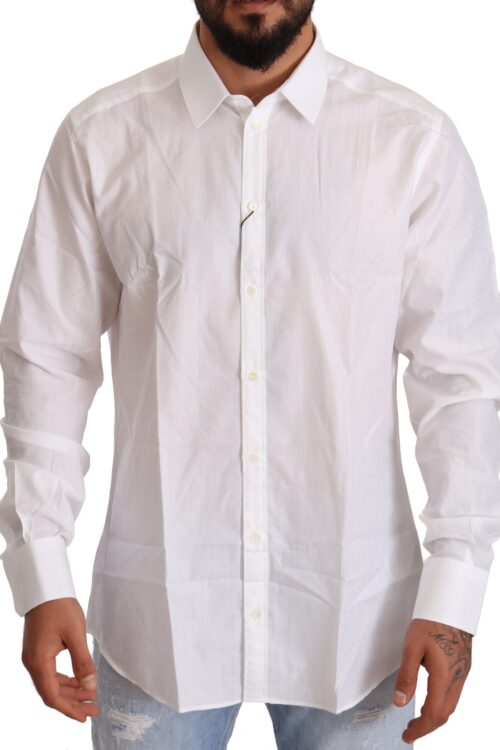 Dolce & Gabbana Elegant White Martini Fit Shirt