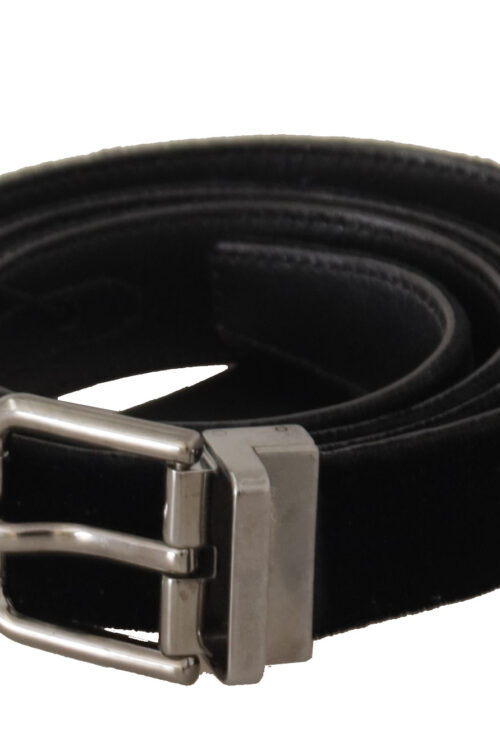 Dolce & Gabbana Elegant Black Cotton-Leather D&G Belt