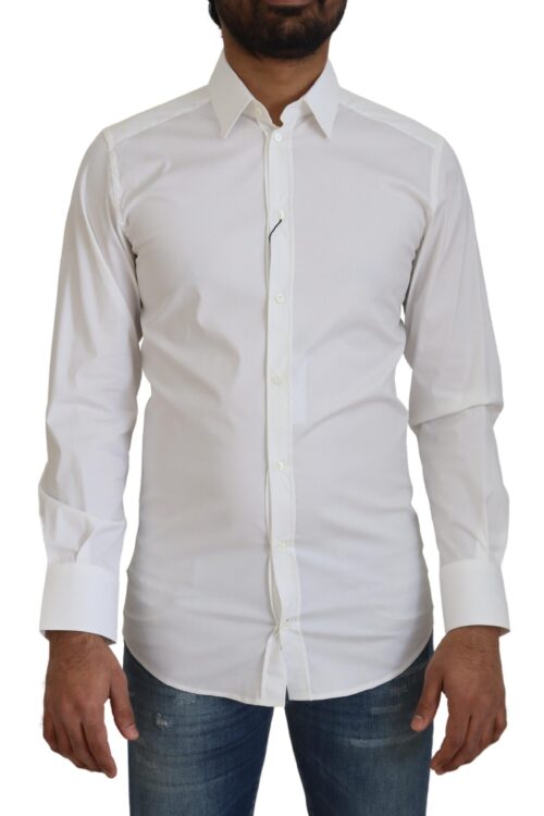 Dolce & Gabbana Dazzling White Slim Fit Dress Shirt