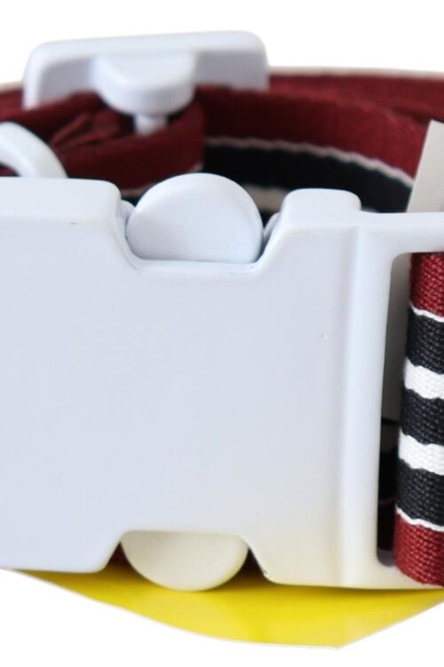 Costume National Elegant Stripe Canvas Waist Belt