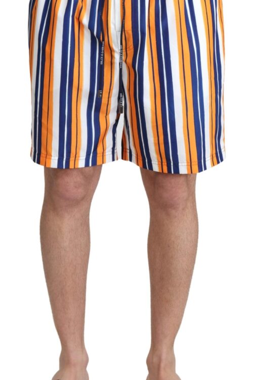 Dolce & Gabbana Multicolor Striped Swim Shorts Trunks