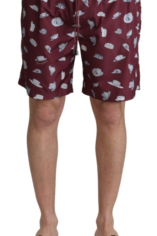 Dolce & Gabbana Elegant Maroon Beachwear Trunks