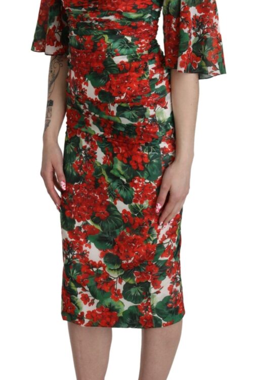 Dolce & Gabbana Enchanting Floral Midi Sheath Dress